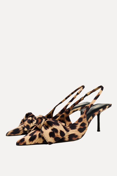 Animal Print Slingback Shoes With Bow from Zara