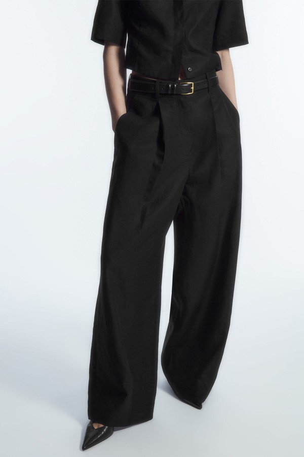 High-Waisted Wide-Leg Trousers