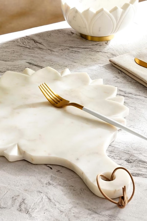 Praline Marble Serving Platter from Pan Home