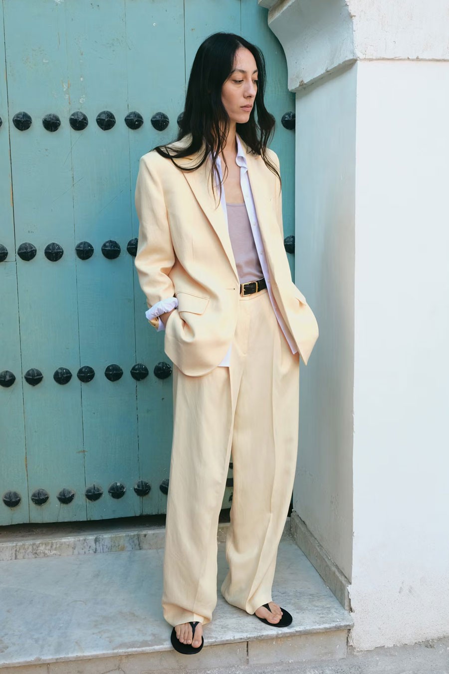 Linen Suit Jacket from Mango