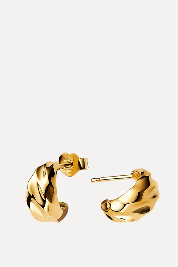 Rippled Open Hoop Earrings