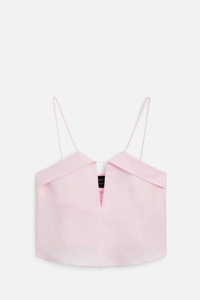 Strappy Linen V-Neck Top