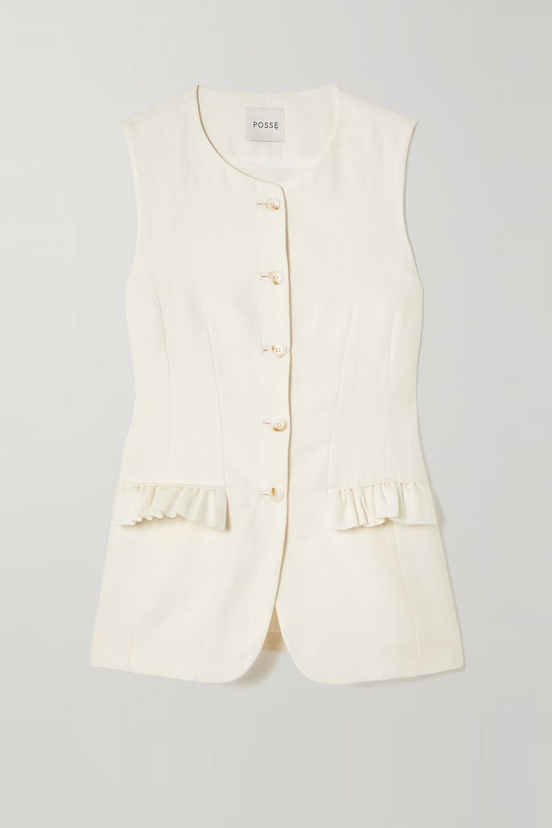 Matilda Ruffled Linen Vest from Posse