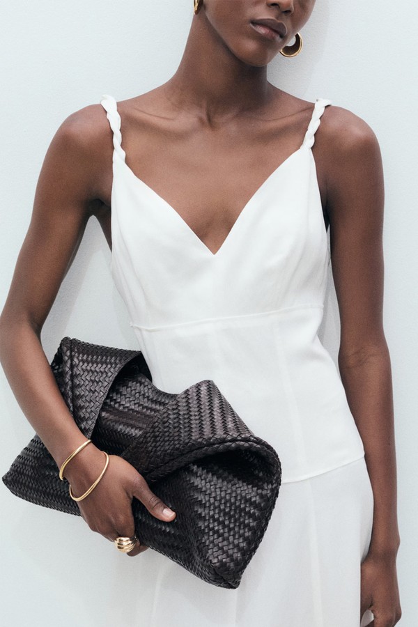 V-Neckline Long Dress from Mango