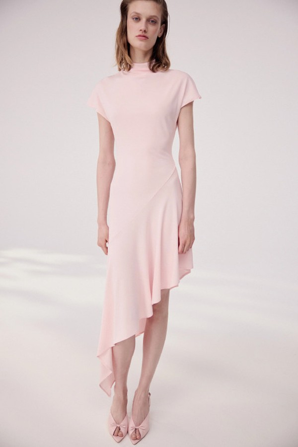 Asymmetric Hem Viscose Dress