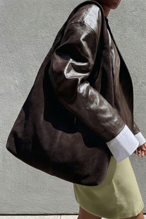 Triangle Suede Tote Bag