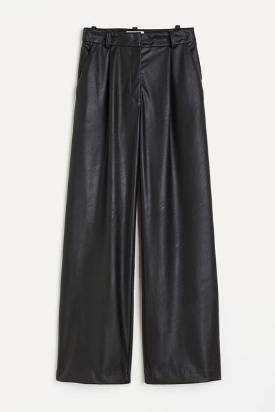 Wide Coated Trousers