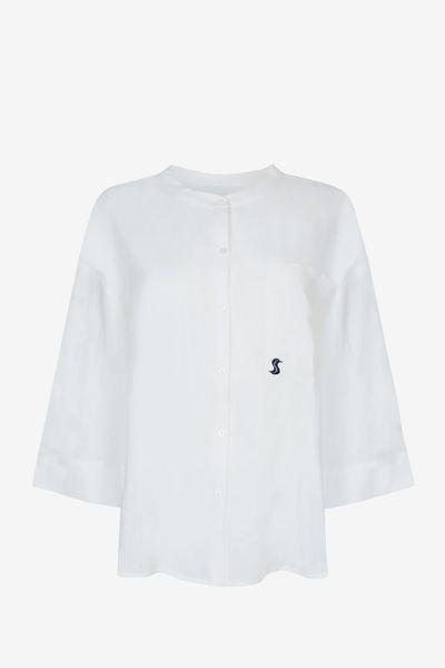 Andrea Embroidered Linen Shirt from Second Summer