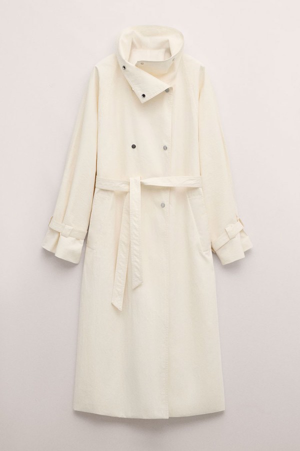 Oversized Funnel Neck Trench With Belt from Mango
