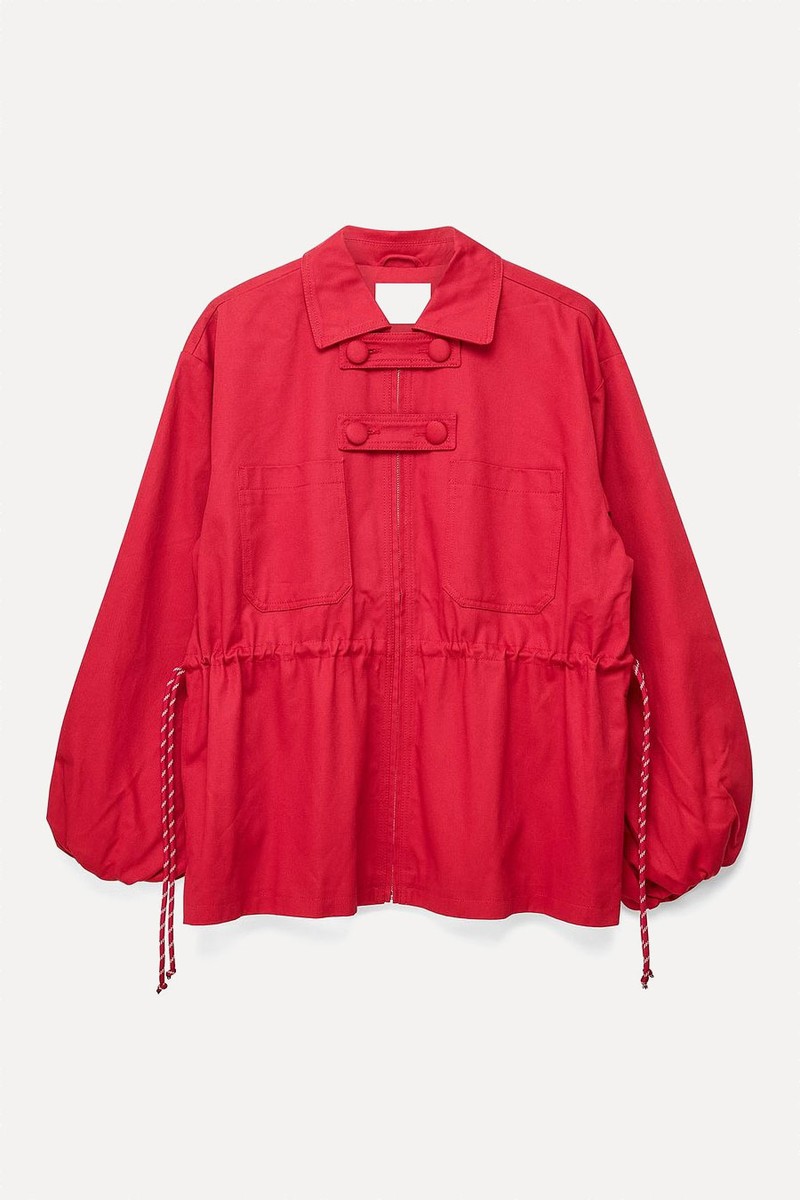 Twill Drawstring Detail Jacket