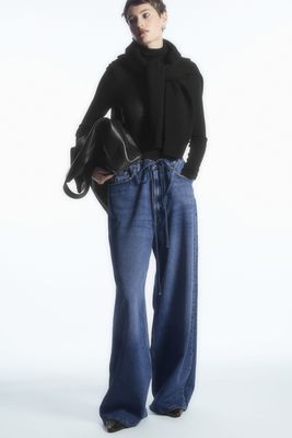 Wide-Leg Drawstring Denim Trousers from COS