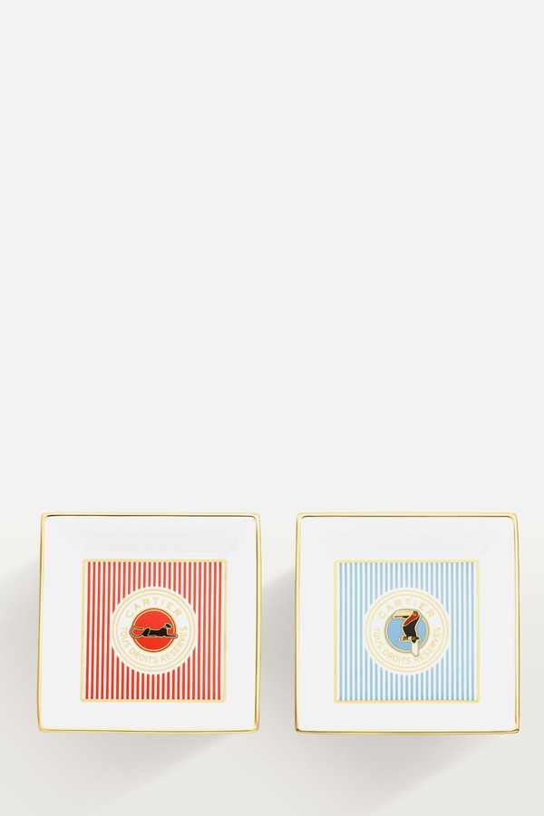 Set Of Two Cartier Characters Trinket Trays from Cartier