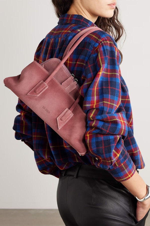 La Passeggiata Small Asymmetric Suede Tote from THE ATTICO