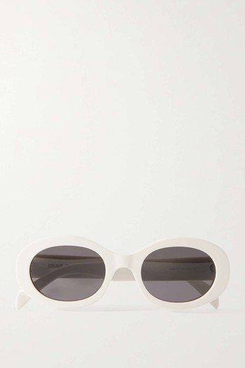 Triomphe Oval-Frame Acetate Sunglasses from Celine Eyewear