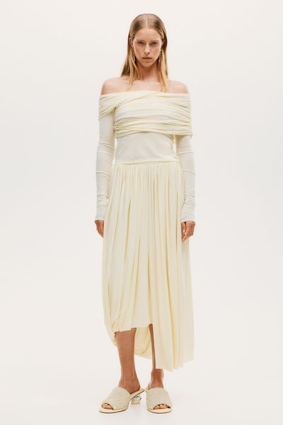 Draped Bubble-Hem Skirt