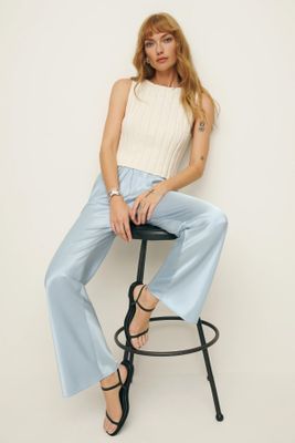 Gale Satin Mid Rise Bias Pant, AED 790 | Reformation