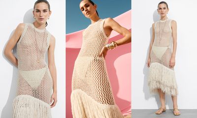 Fringed Crochet Midi Dress, AED 655