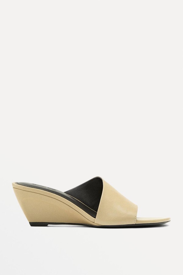Soft Leather Wedge Heel Sandals from Massimo Dutti