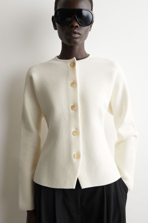Sculptural Cotton Cardigan