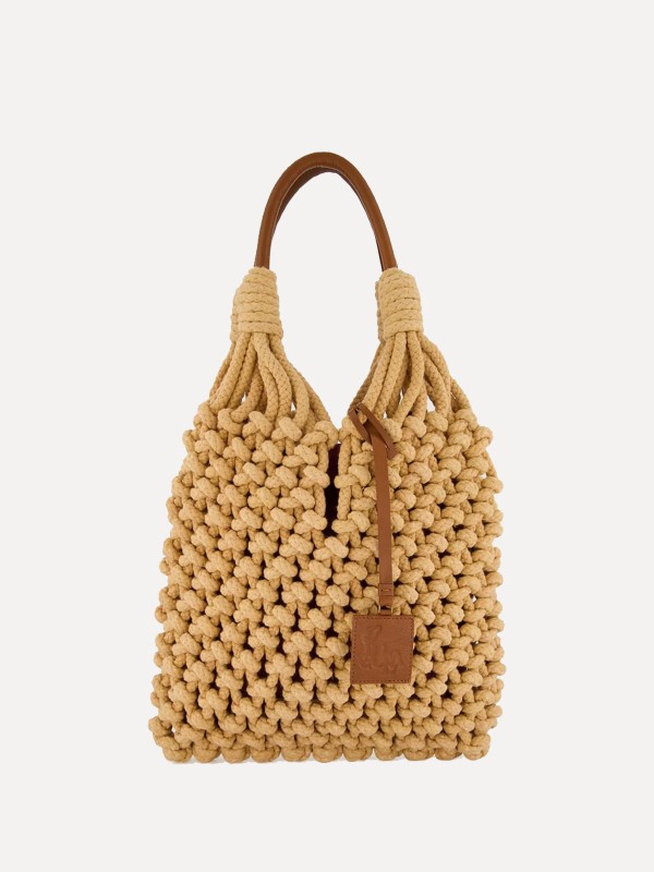 Marble Macramé Tote Bag