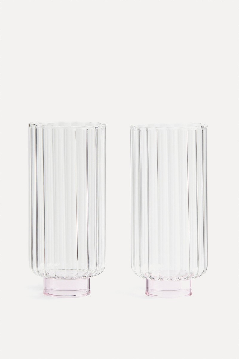 2-Pack Fluted Highball Glasses