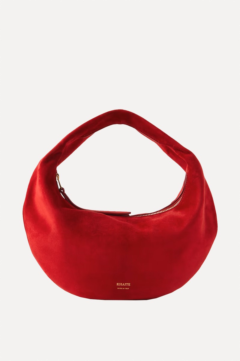 Olivia Mini Suede Shoulder Bag from KHAITE
