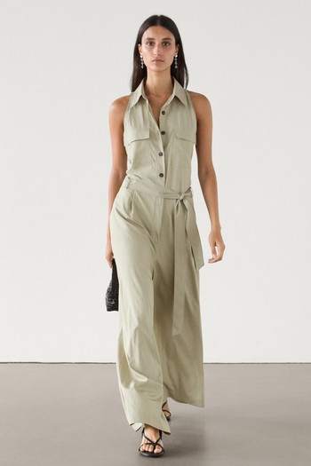 Flowing Trench Jumpsuit