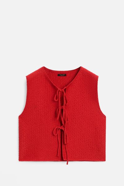 Knit Vest With Tie Details