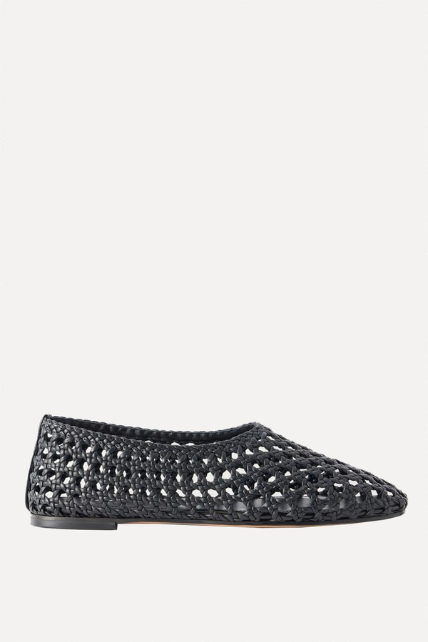 High Throat Woven Leather Ballet Flats from EMME PARSONS