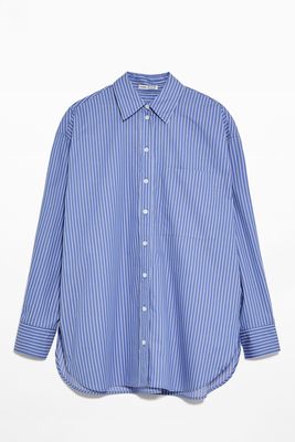 Striped 100% Cotton Long-Sleeved Shirt from Oysho
