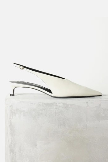 Point-Toe Slingback Leather Pumps from Jil Sander