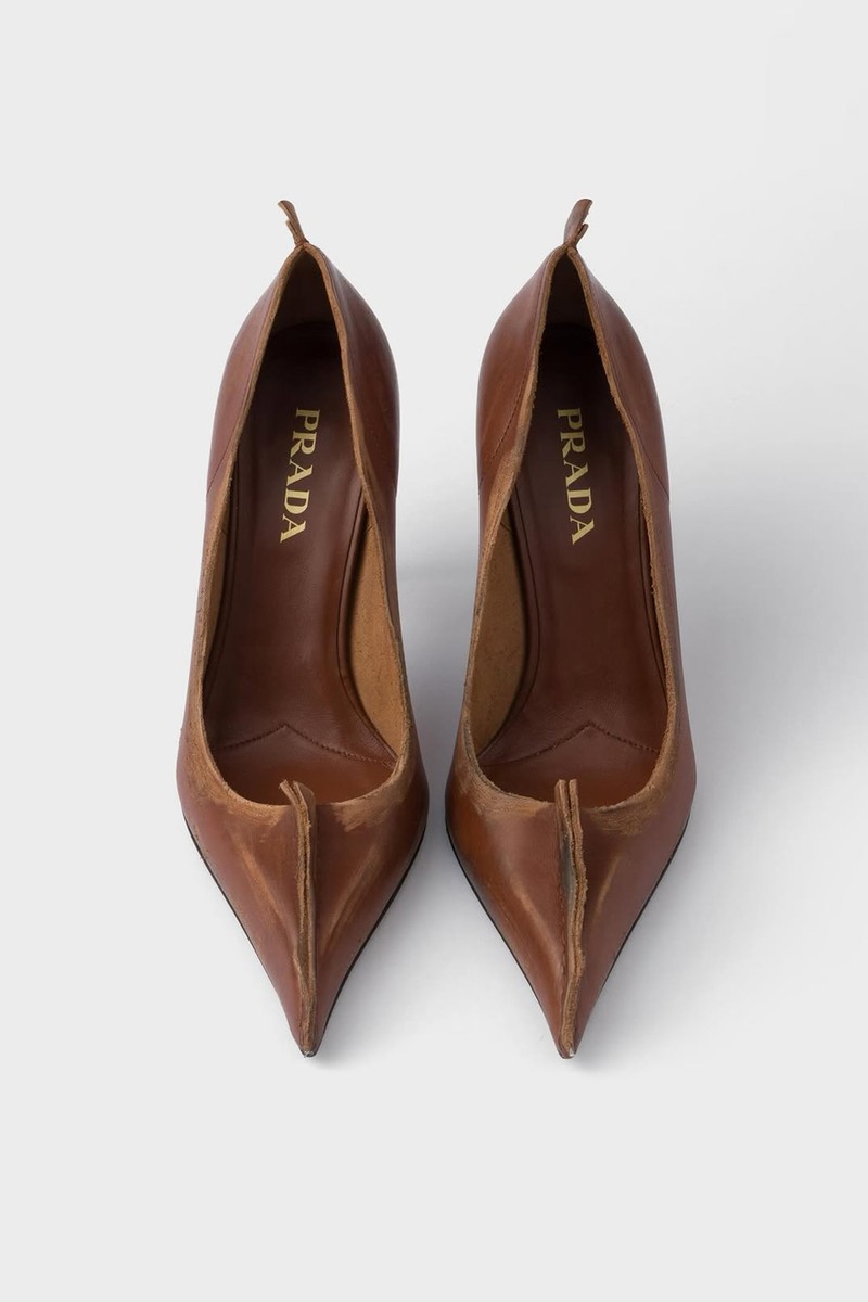 Antiqued Leather Pumps from Prada