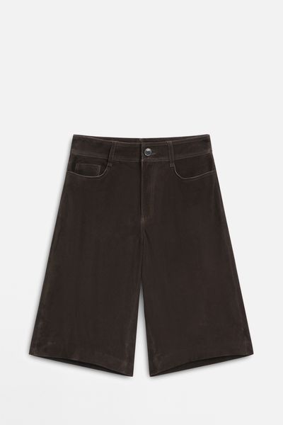 Suede Leather Bermuda Shorts