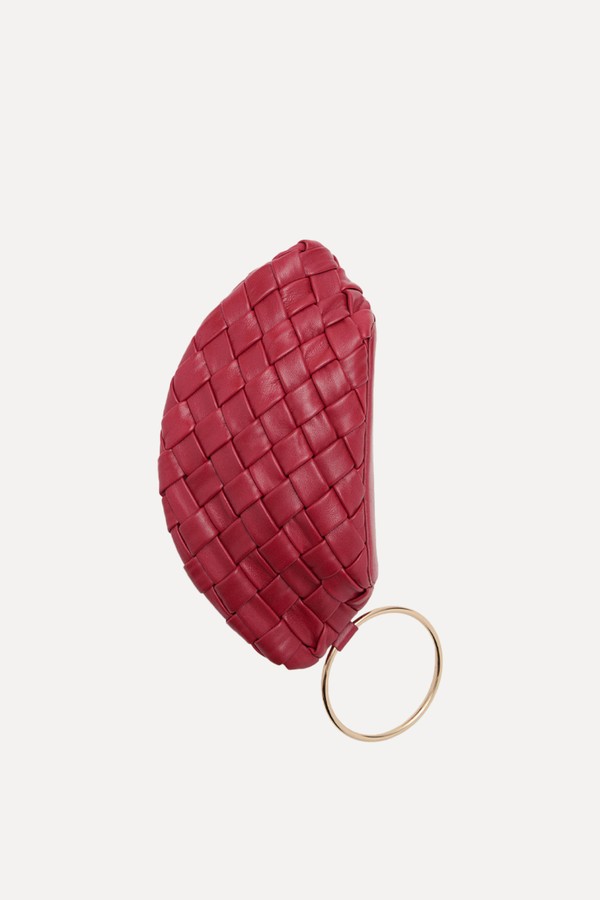 Braided Leather Clutch Bag from Mango