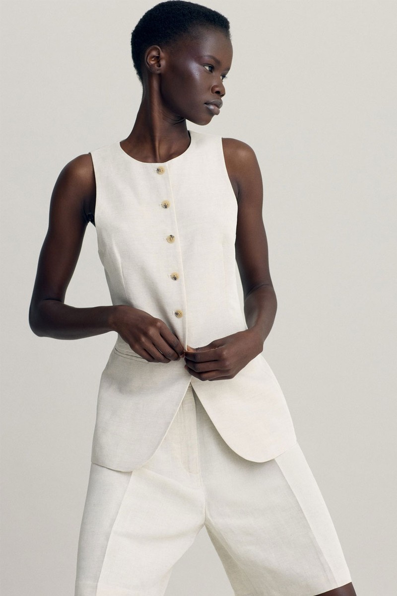 Linen-Blend Bermuda Shorts