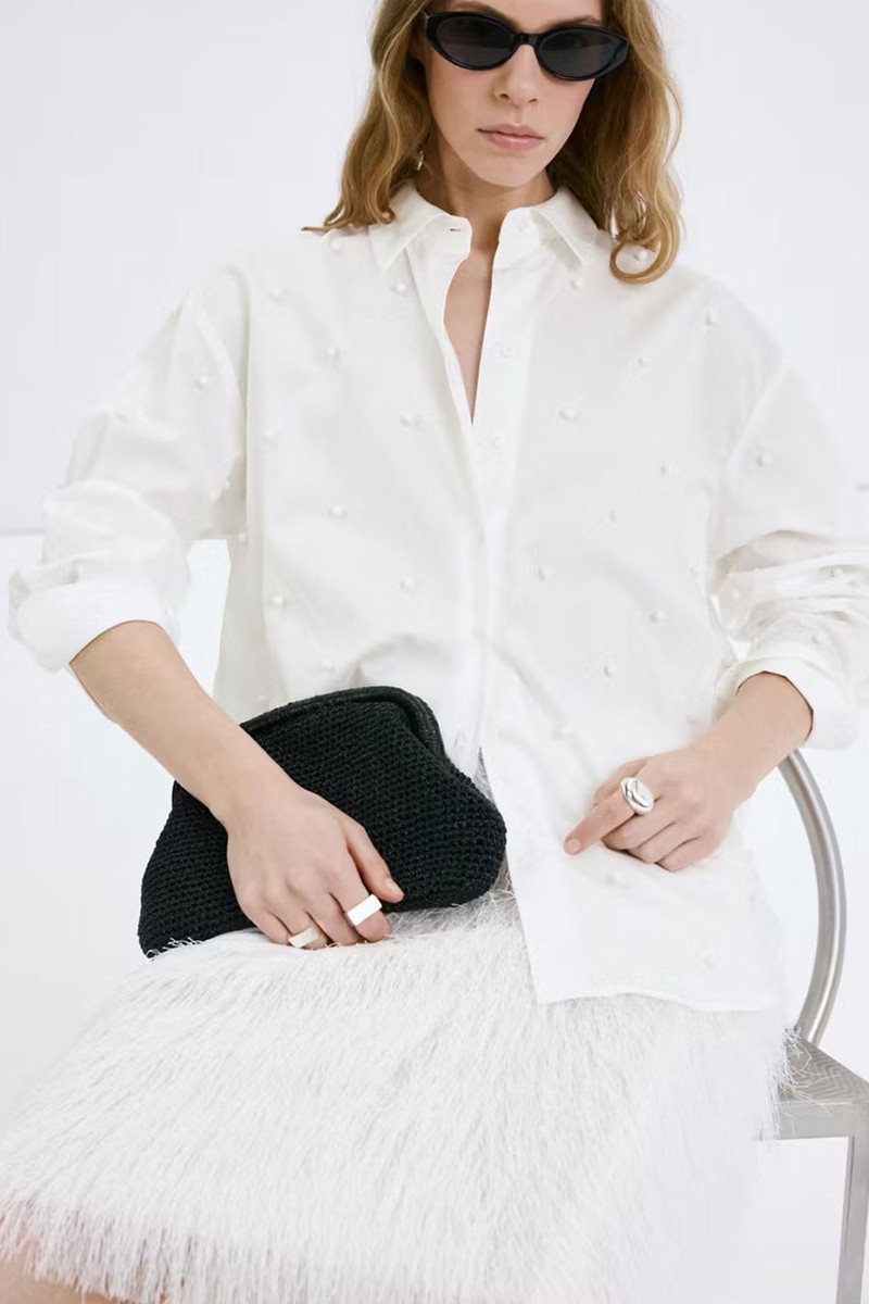 Lyocell Pearl Blouse from Mango