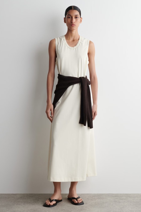 Ruffled Cotton Midi Dress