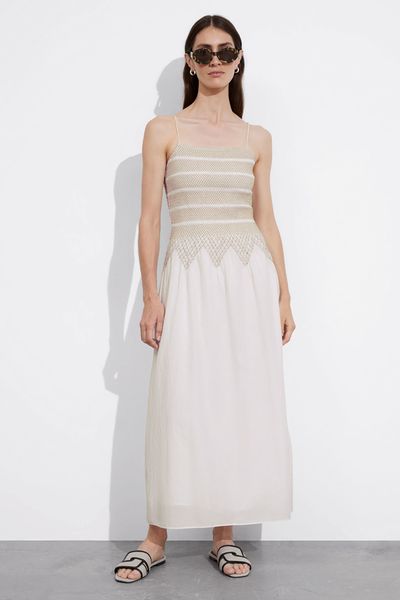 Strappy Smocked Midi Dress, AED 510