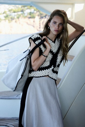 Crochet Top With Contrast Detail, AED 599