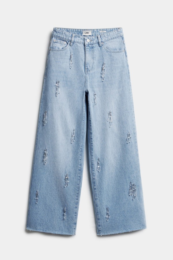 Rhinestone Wide Leg Jeans from Limé