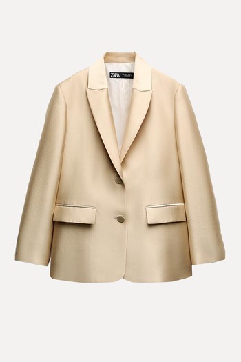 Straight-Fit Laminated Blazer from Zara