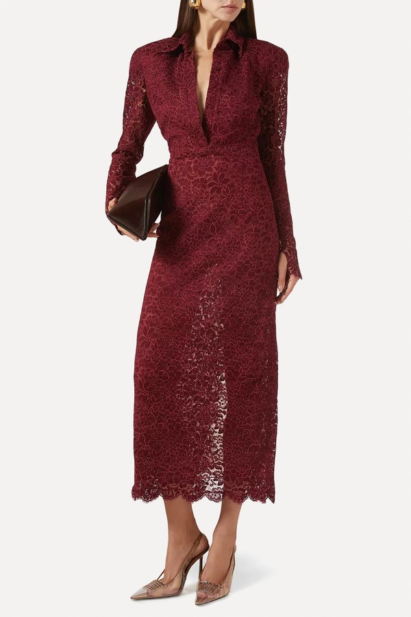 Long-Sleeve Polo Midi Dress from Rowen Rose