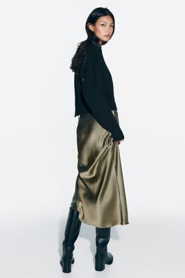 Satin Midi Skirt from Zara