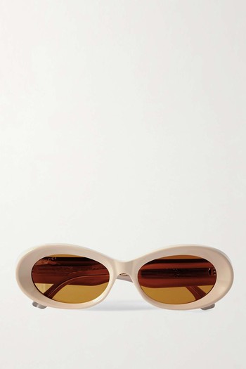 Oval-Frame Embellished Acetate Sunglasses from Gucci Eyewear