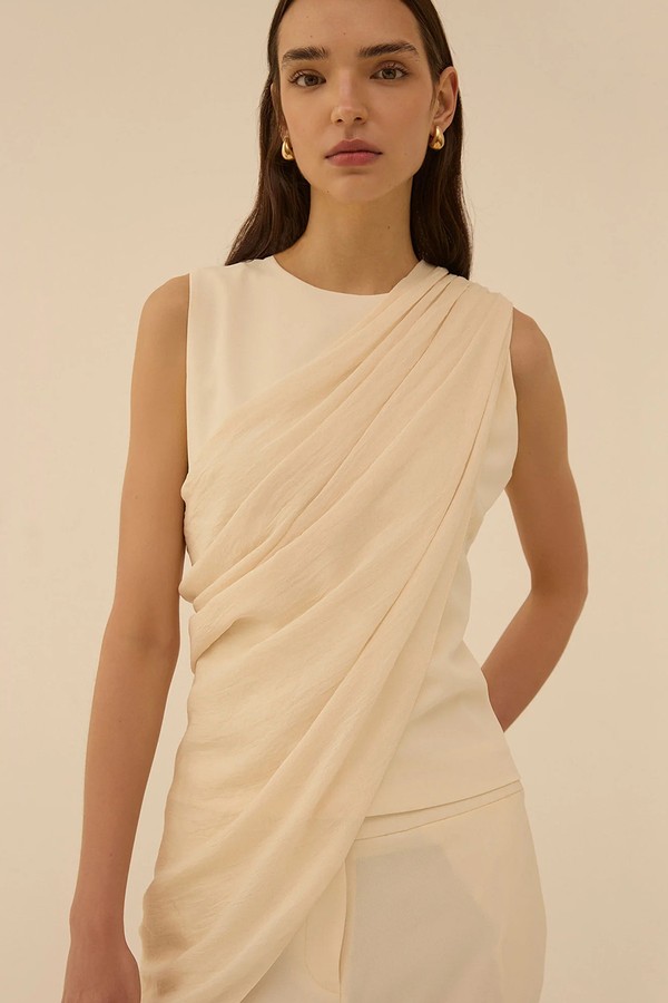 Ray Draped Scarf Top from Abadia
