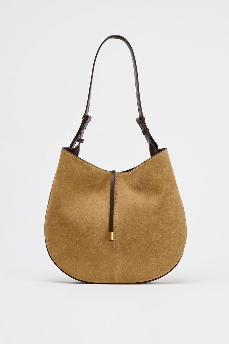 Split Suede Shoulder Bag