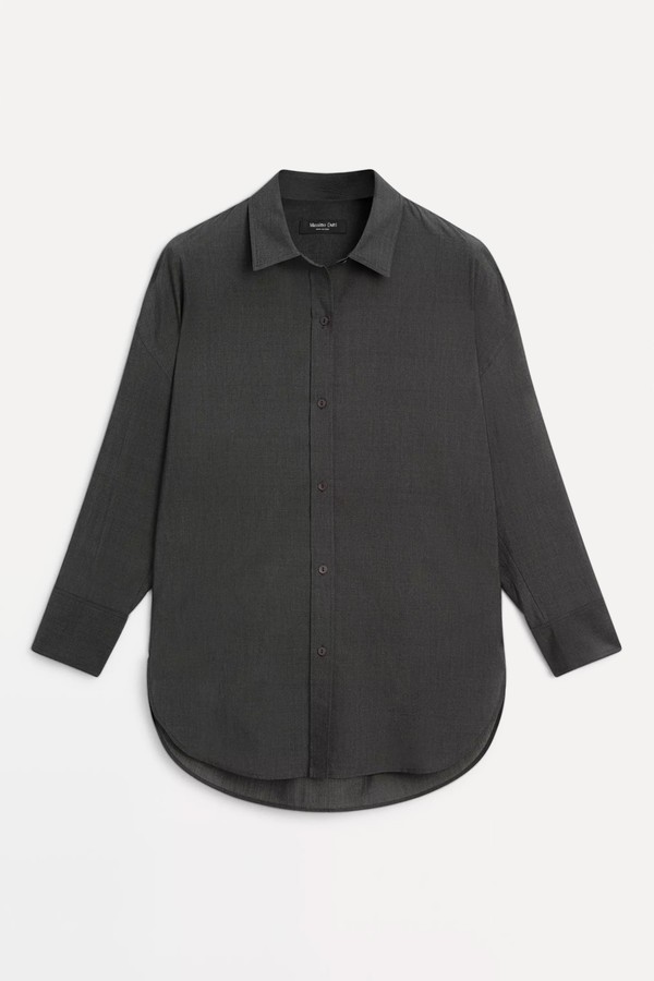 Oversize Cotton Blend Shirt from Massimo Dutti