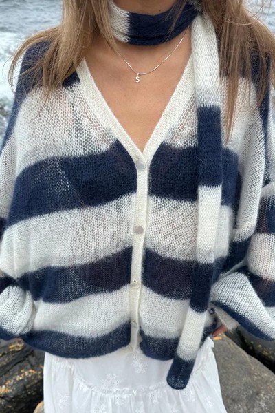 Striped Mohair & Silk Cardigan from For Lovers & Trees