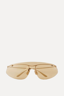 Knot Rimless D-Frame Gold-Tone Sunglasses from Bottega Veneta