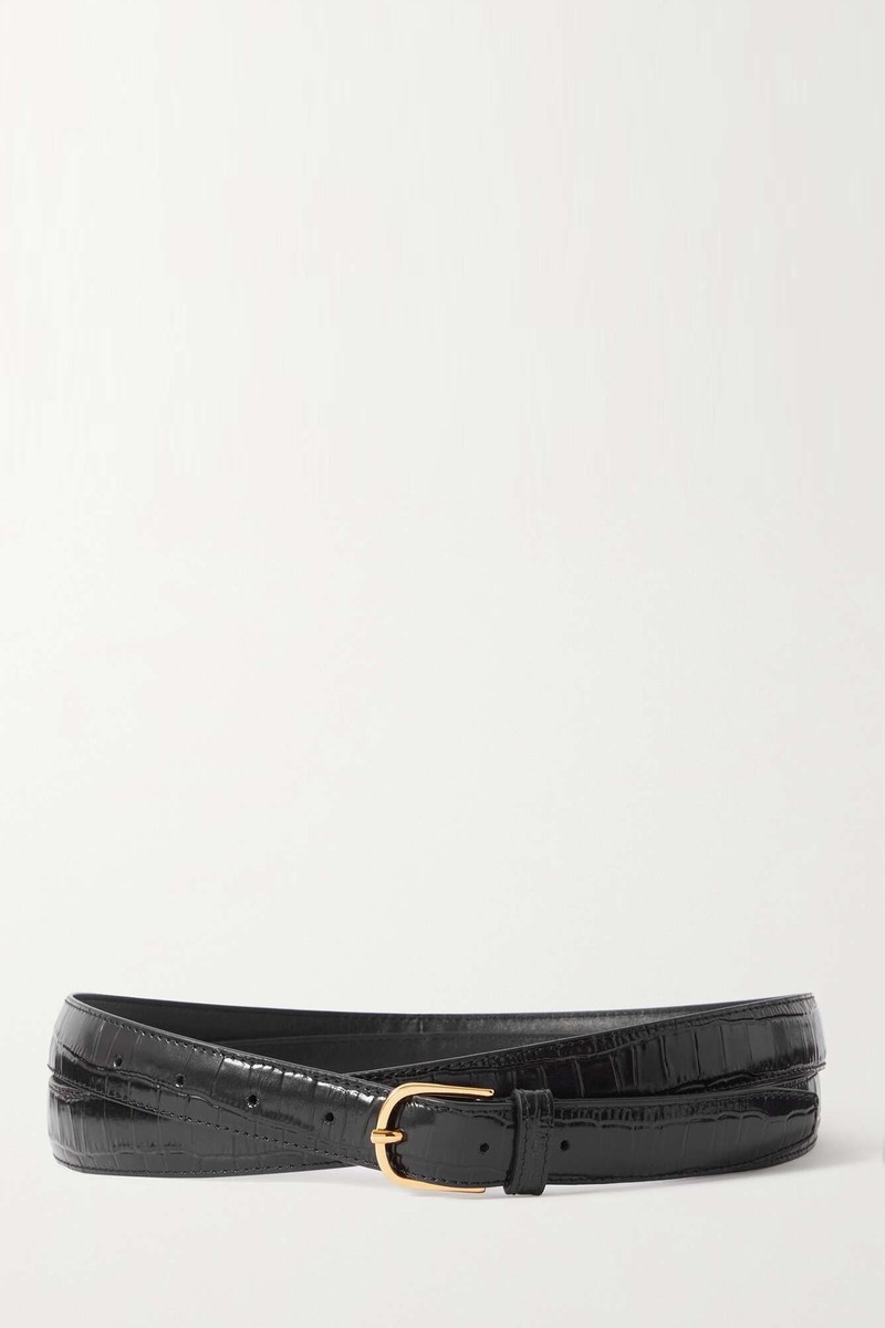 Croc-Effect Leather Belt from Toteme